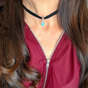 Handmade Turquoise Charm Choker Necklace
